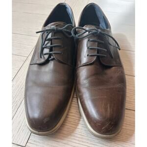 Ecco EU 45 men’s lace up Oxford‎ shoes. Brown. Leather.